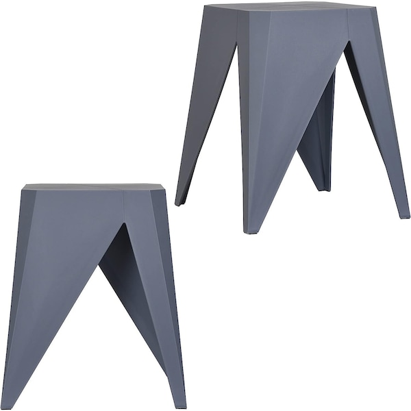 Isl Furnishings InterSpaceLiving Zuho Multi-USe Stool 2, Charcoal, PR BS23DC-2PK-PP10 - main